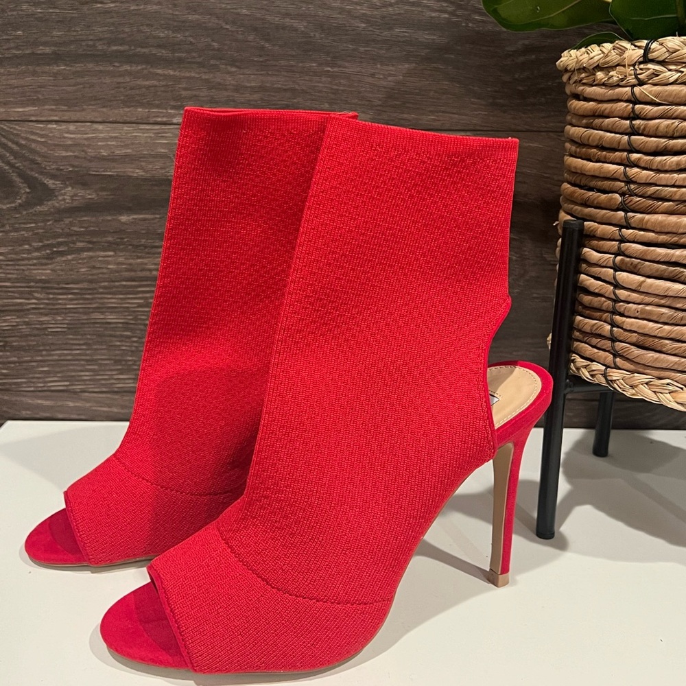 Red sock heels